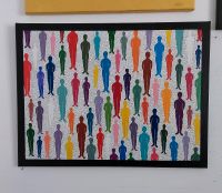 Menschen im Raster, Unikat  Acryl von Elke Zolnir, 60x80 cm Hannover - Mitte Vorschau