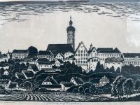 Original Carl Thiemann Holzschnitt „Blick über Dachau“, groß Hessen - Darmstadt Vorschau