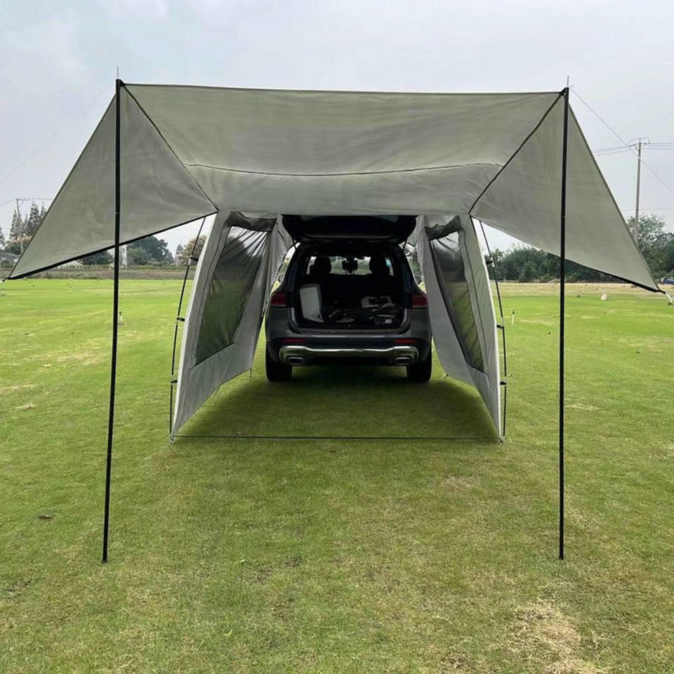 QHYTL Auto Zelt Tour Tragbar Wasserdichtes Auto Heckzelt Sonnenschutz  Tragbarer Schatten Außen Camping Shelter Outdoor Auto Zelt Anhänger  Zeltdach für