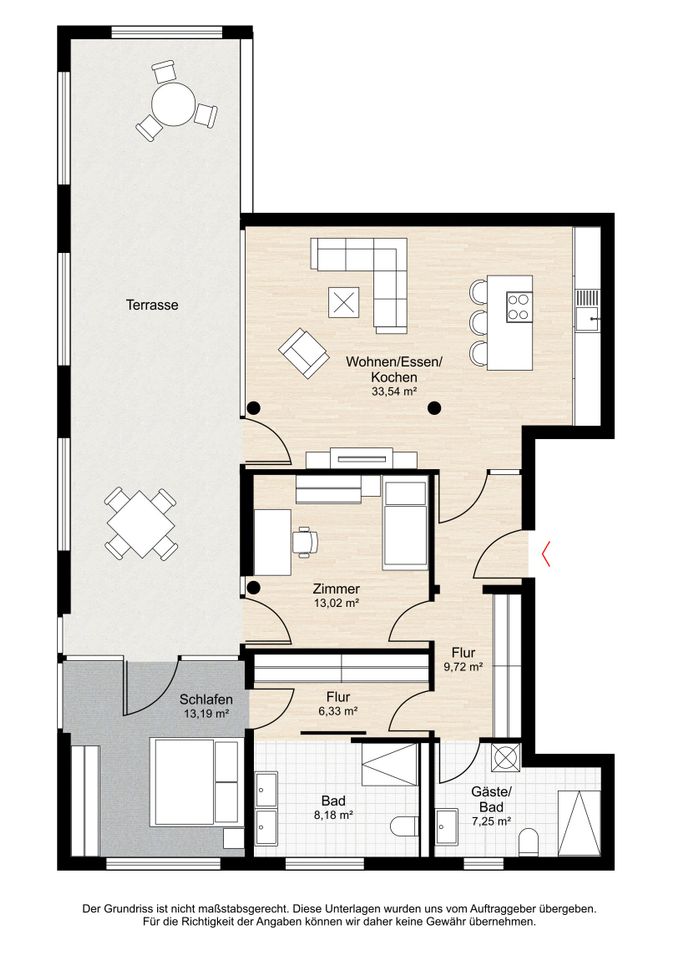 Penthouse mit Dachterrasse zur Miete in Wiesmoor