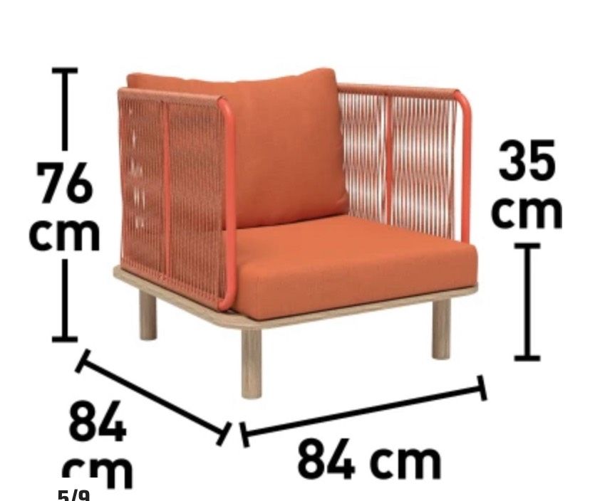 Balkonstuhl Bandon 84 cm x 84 cm x 76 cm Terrakotta in Merseburg