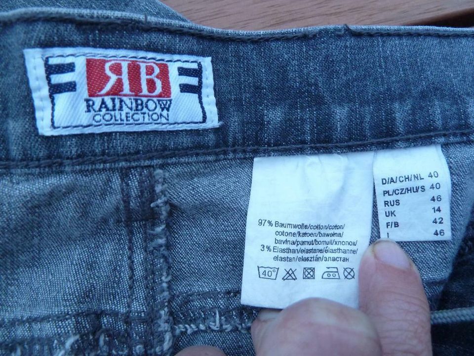 RAINBOW COLLECTION -- JEANS-HOSE -- GRAU>SCHWARZ - GRÖSSE 40 NEU in Düsseldorf