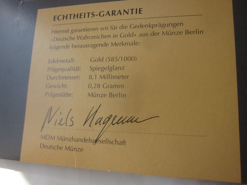 12 Goldmünzen Medaillien Deutsche Wahrzeichen Mappe komplett in Dresden