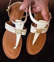 Tommy Hilfiger Sandalen Zwhentrenner Leder, Gr. 39, weiß| Berlin - Hohenschönhausen Vorschau