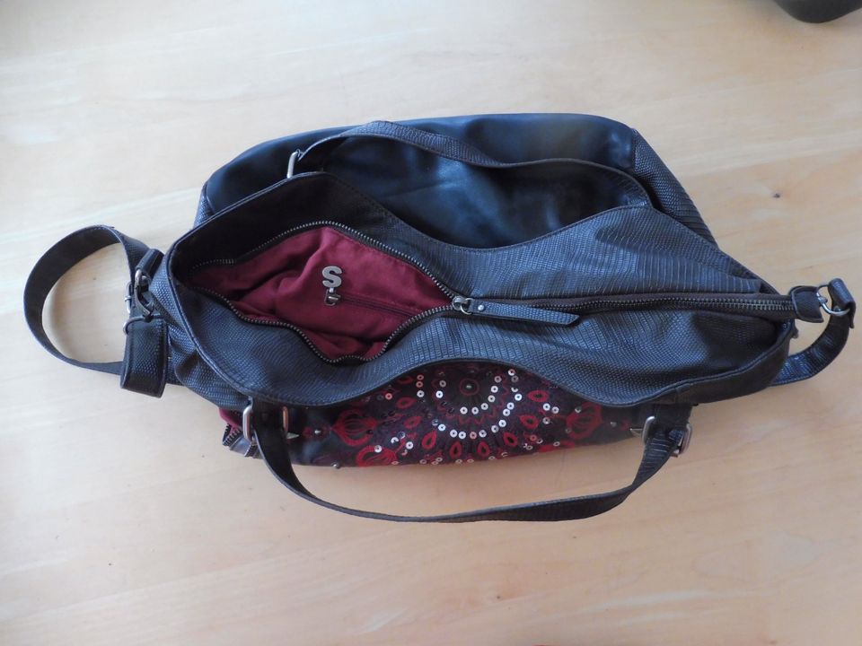 Desigual Handtasche Tasche Umhängetasche braun rot Kette lang R. in Rain Lech