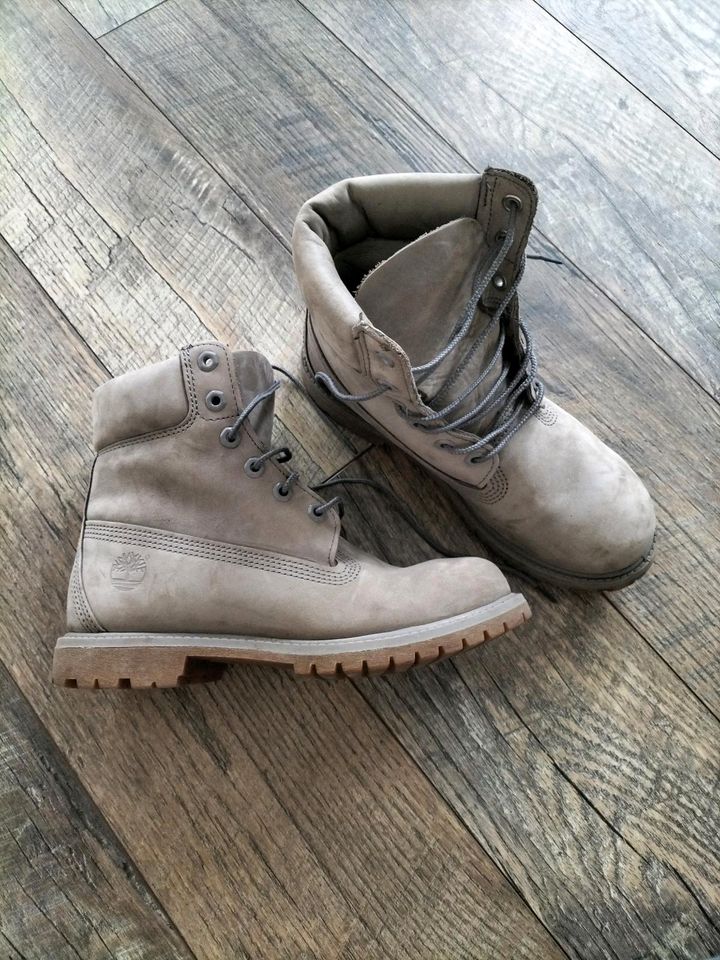 Timberland Stiefel grau Leder Stiefeletten Boots 38 in Baumholder