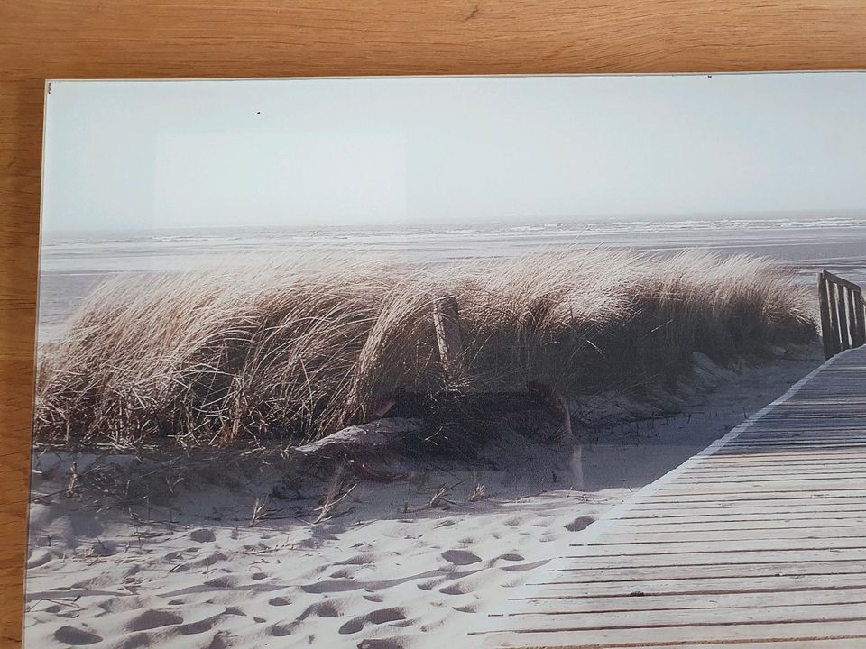 Bild, Acrylglasbild, Strand, 80x30 cm, Gemälde, Beach, Glasbild in Hückelhoven