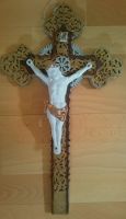 Altes handgemachtes Holz-Kreuz mit Porzellan-Christus! Selten! Bayern - Maxhütte-Haidhof Vorschau