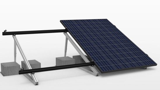 Aufständerung für 2 Solarmodul Halterung Montage für Balkonkraftwerk Flachdach Fassade in Eisleben