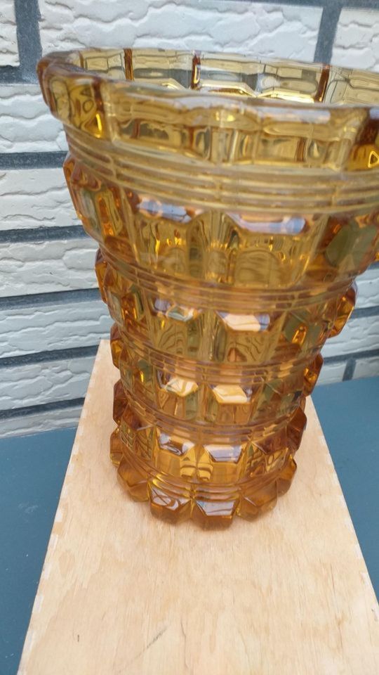 Vintage Amber Glass Bernsteinfarbe vase in Gronau (Westfalen)