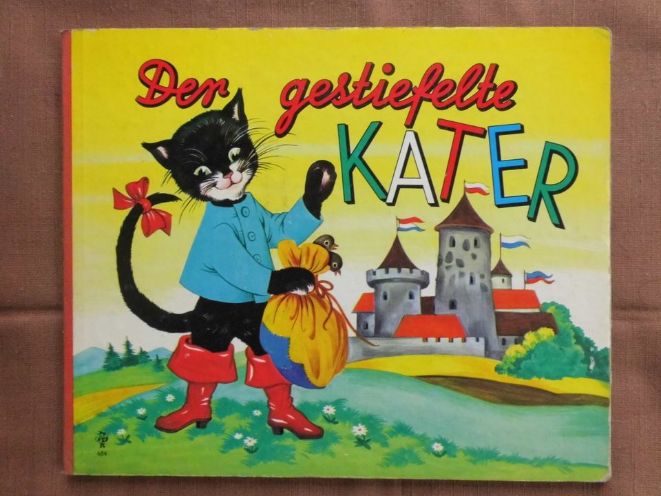 Altes Märchenbuch“Der gestiefelte Kater“(1952) in Quadenschönfeld