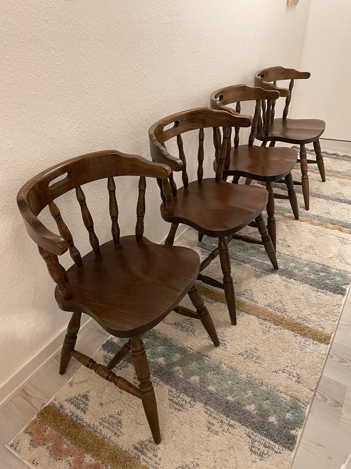 4 Stück antike viktorianische Windsor Stühle um 1890 in Handeloh