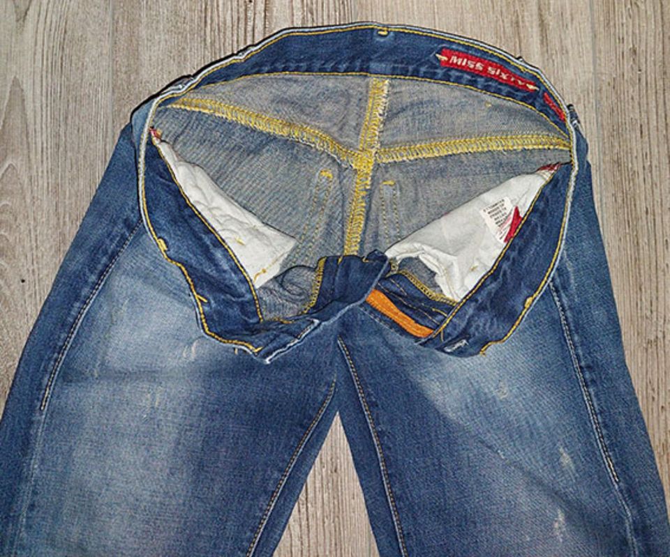 Org. Miss Sixty Vintage Damen 7/8 Stiefel Jeans W25 Top Zustand in Roßdorf