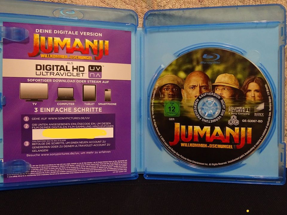 Jumanji Willkommen Im Dschungel, Dwayne Johnson, Blu Ray Disc in Mering