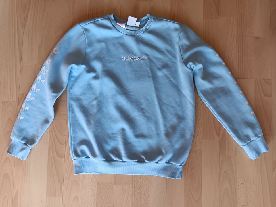 Adidas Trefoil Pullover Hellblau Gr. 164 in Hetlinger Neuerkoog