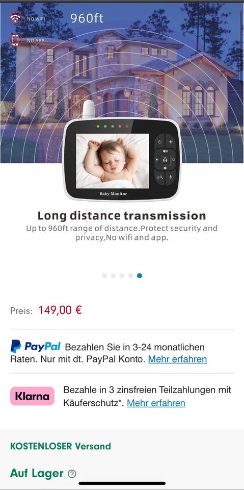 Originalverpackung-Baby Monitor 3,5Zoll 720P Video mit Nachtsicht in Köln