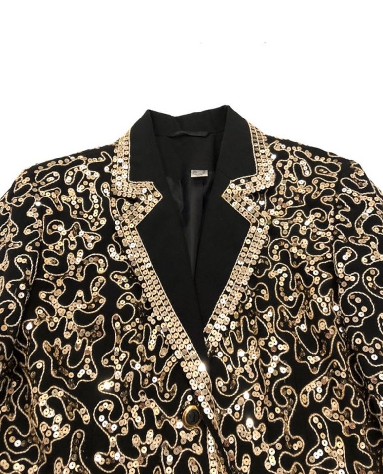 Blazer Bestickt Pailletten Gold Vintage in Ottobrunn