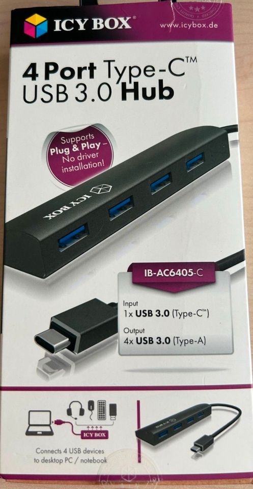 USB 3.0 HUB 1x USB C auf 4x USB 3.0 (ideal für Apple MacBook) in Backnang