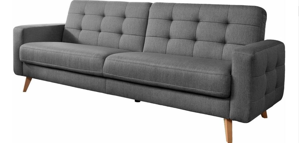 Schlafsofa ★ 222cm Grau Schlafcouch Bettkasten Nappa Kanape in Köln