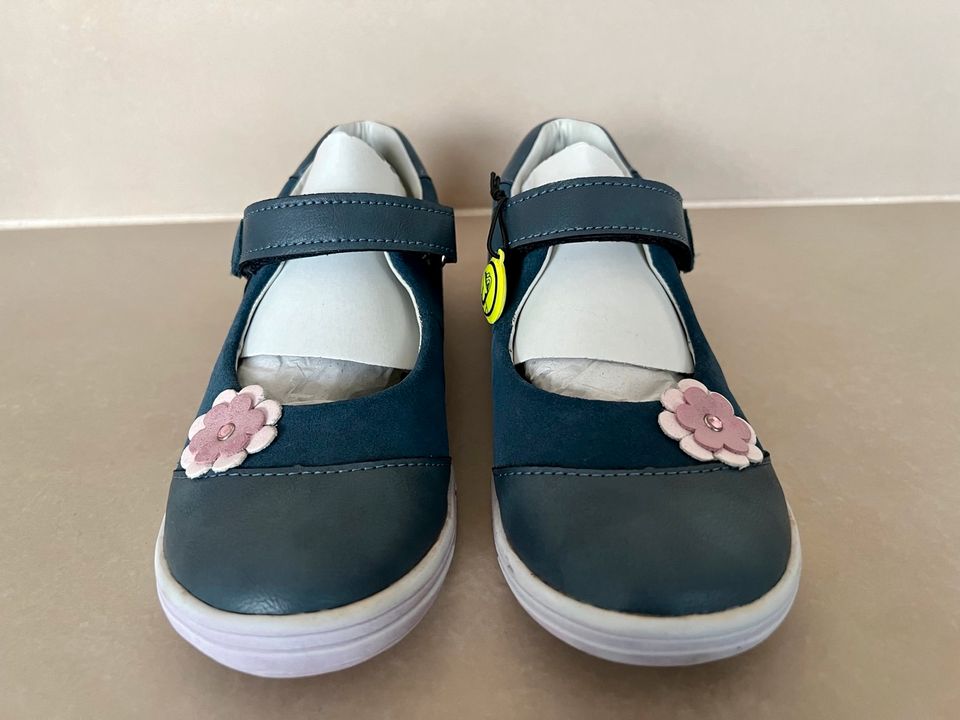 NEU LURCHI Ribbi Ballerinas Mädchen echtes Leder Klett Navy Gr 35 in Oderwitz