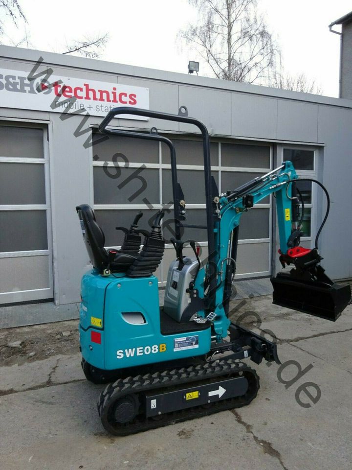 Sunward SWE08B NEU Mikrobagger Minibagger Kettenbagger finaz leas in Königswalde