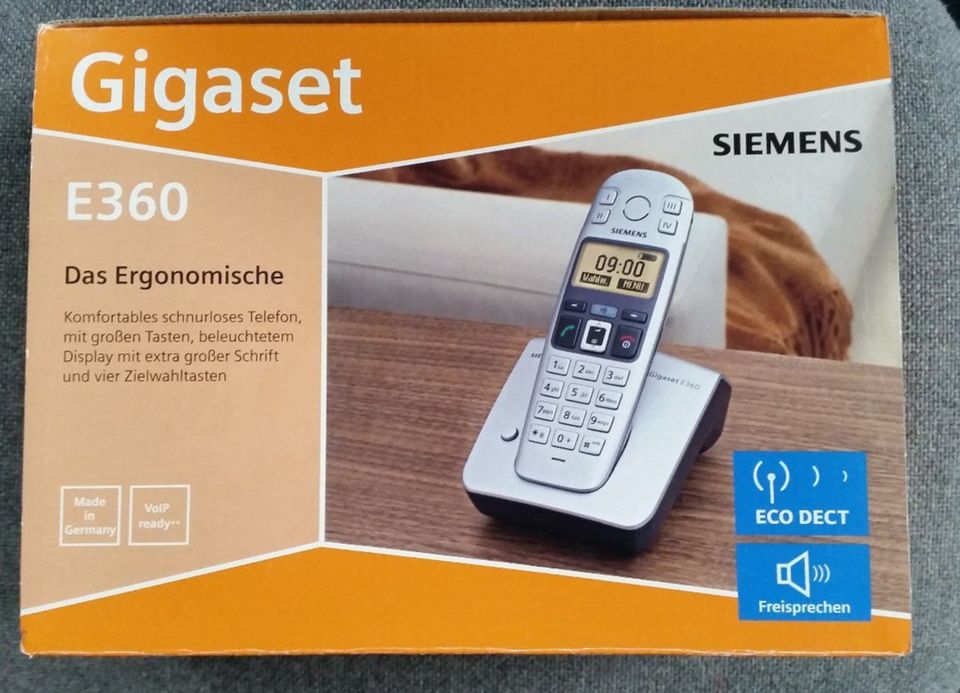 Gigaset E360 Festnetztelefon schnurlos in OVP in Mülsen
