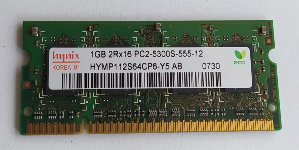 1 GB DDR2 PC2-5300 667MHz SO Dimm Speicher RAM für Notebooks in Duisburg