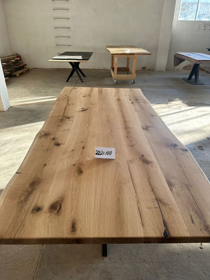 Baumtisch Esstisch Holztisch Massiv Eiche - 220 x 100 cm in Lichtenfels