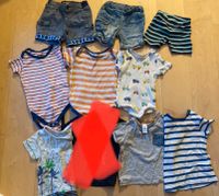 Kleiderpaket Sommer: 3 kurze Hosen, 3 T-Shirts, 3 Bodies in 74 Stuttgart - Stuttgart-Mitte Vorschau