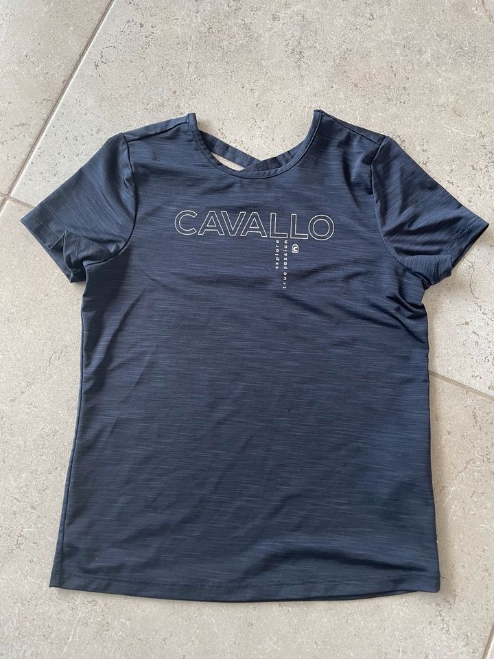 Cavallo Funktions T-Shirt gr. 140 Reitshirt blau mit Glitzer in Metelen