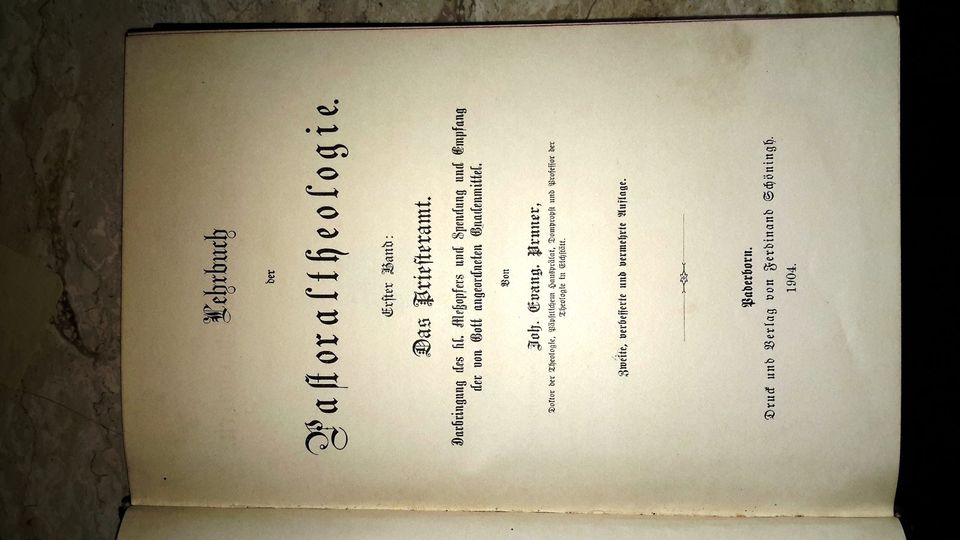 Pastoraltheologie Pruner 1904 Das Priesteramt hervorragender Zust in Augsburg