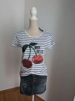 Neu Jean T-Shirt Gr.S weiß blau gestreift Pailletten Shirt Kirsch Baden-Württemberg - Reutlingen Vorschau