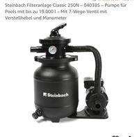 Steinbach Poolfilter 250N - 19.000 Liter / Filteranlage Bayern - Adelsdorf Vorschau