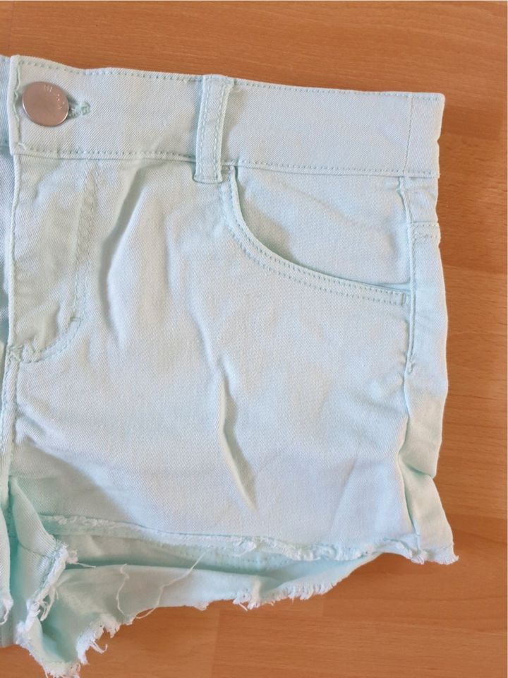 H&M Stretch Shorts Kurze Hose Hotpants Mintgrün Baumwollmischung in Schorndorf