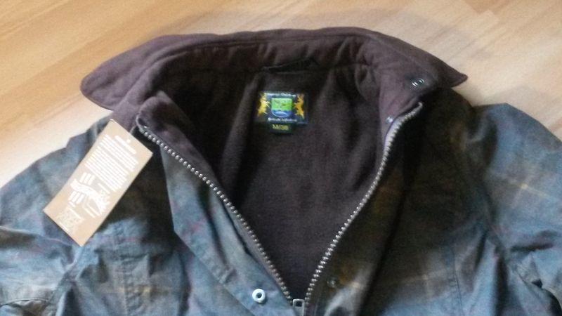 Damenwachsjacke m. Kapuze, Tartan braun Gr S,M,L,XL in Dresden