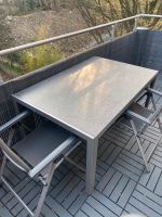 Balkon Set Gartenmöbel Tisch Outdoor Grau + 3 Hochlehner Stühle Harburg - Hamburg Heimfeld Vorschau