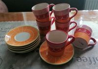 Creatable 12 tlg. Kaffee-Set Tassen + Teller Steingut Orange-Rot Sachsen-Anhalt - Schönhausen (Elbe) Vorschau