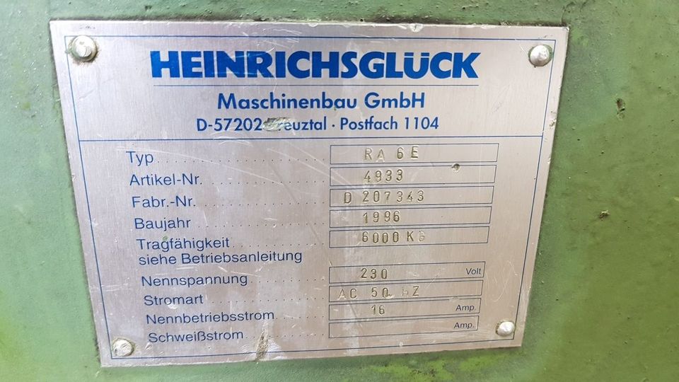 Behälter- Drehvorrichtung HEINRICHSGLÜCK, RA 6E, Bj. 96, 14436 in Rödermark