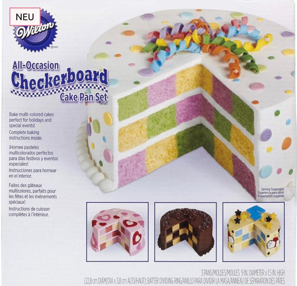 Wilton Rundes Schachbrettmuster-Kuchenform-Set, 4-tlg. in Göttingen