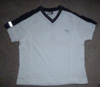 PUMA T-Shirt Tennisshirt Sportshirt V-Neck kurz weiß blau M Niedersachsen - Melle Vorschau