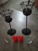 Kerzenständer Metall, zwei Stück, mit Kerzen in rot, Gläschen Bayern - Langweid am Lech Vorschau