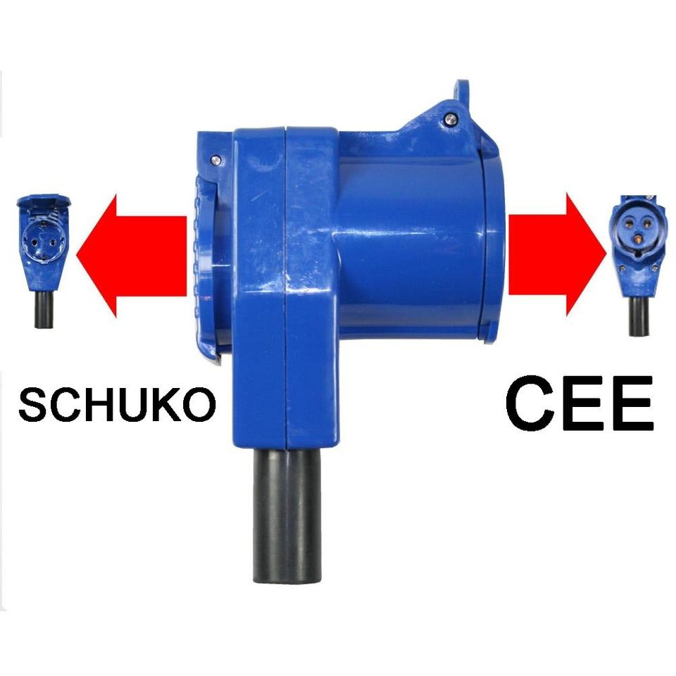 NEU!!! CEE Winkelkupplung mit Schukosteckdose Wohnwagen IP44 Ansc in Wemding