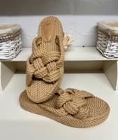 Sandalen Pantoletten H&M Gr. 39 Beige geflochten Sommer Schleswig-Holstein - Lentföhrden Vorschau