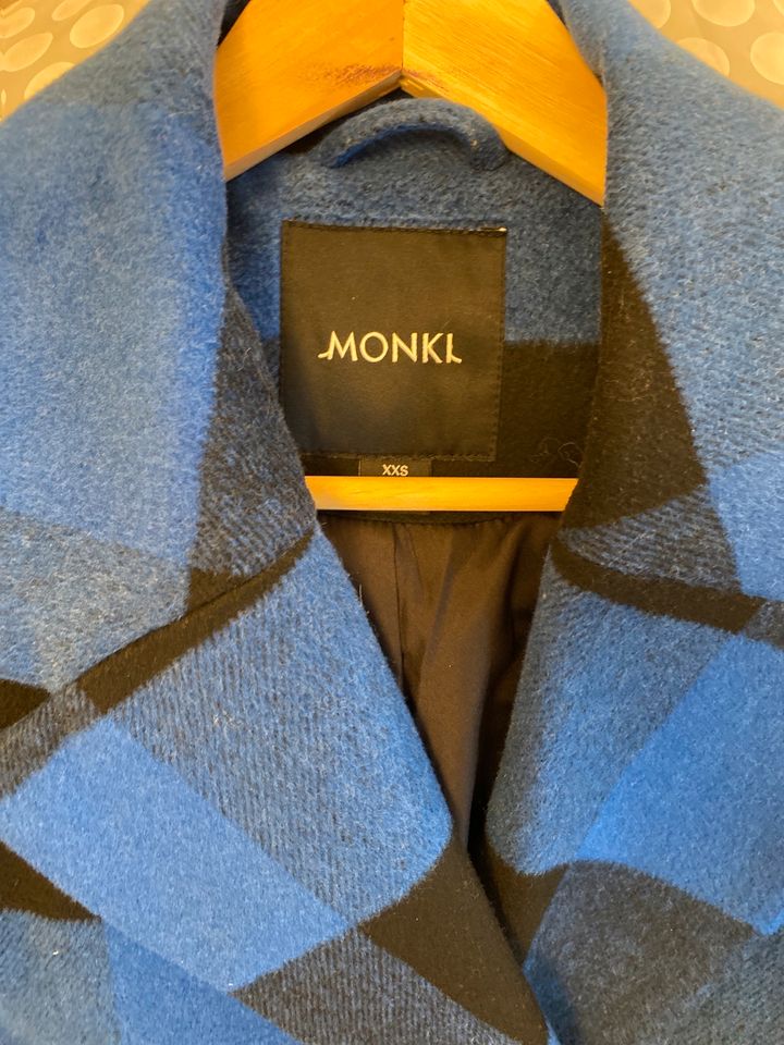 Monki Mantel Oversized kariert blau schwarz Größe XXS in Essen