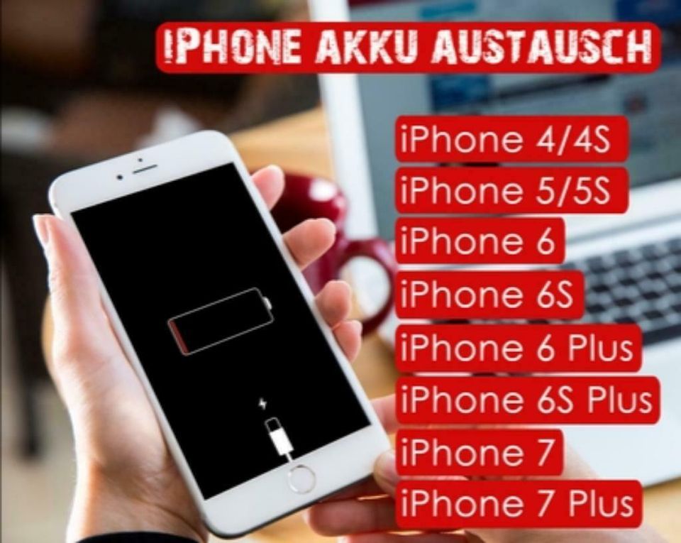 Akku Austausch, iPhone Reparatur 7 8 X 11 pro 12 Xs Xr Batterie in Düsseldorf