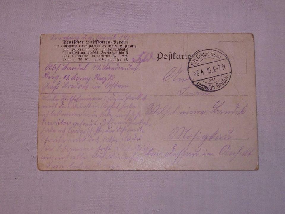 Alte Postkarte "Deutscher Flieger über Paris" von 1915 ! in Dessau-Roßlau