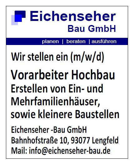 Wir suchen: Vorarbeiter Hochbau (m/w/d) in Bad Abbach