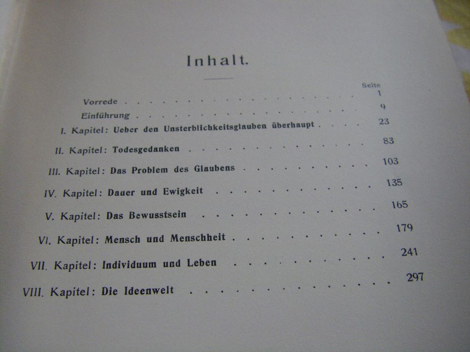 Graf Hermann Keyserling 1907 Unsterblichkeit Erstausgabe in Merkendorf
