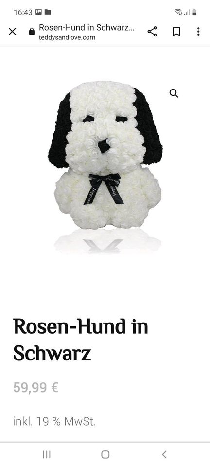 Rosenhund Gr.60cm Geschenk für Frauen in Heilbronn