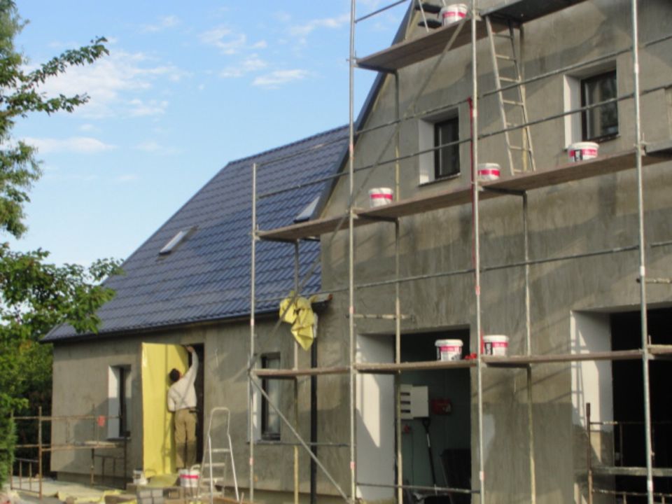 Verputzenarbeiten.Kalkzement,Zementkalk,Gipsputz.Fassadenarbeiten in Steinheim